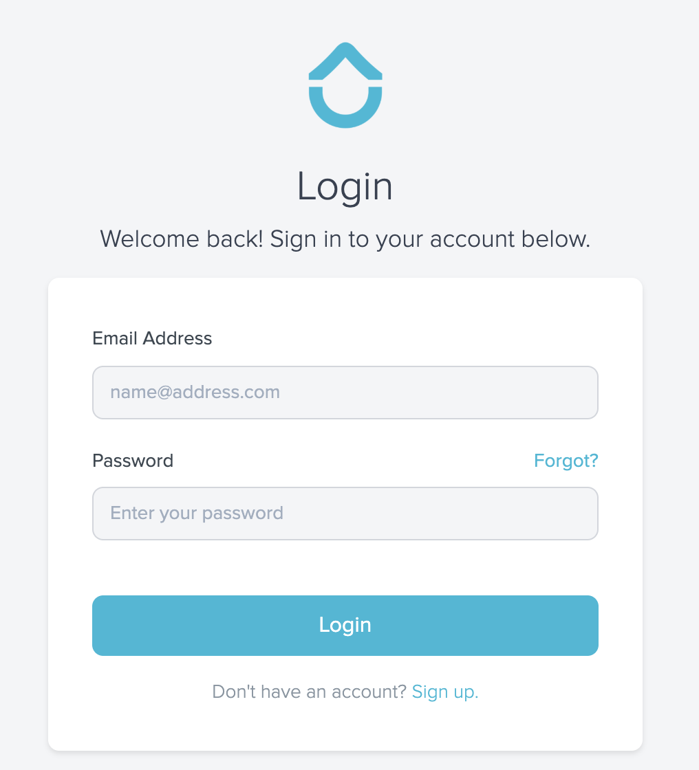 Forgot password link on the login page